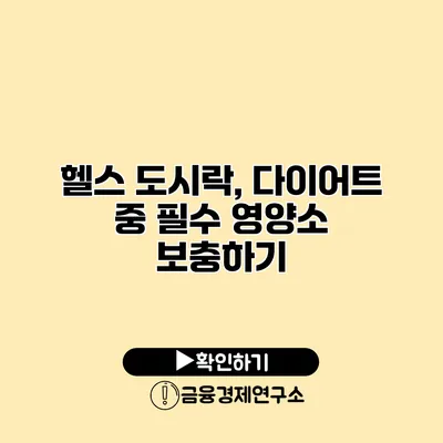 헬스 도시락, 다이어트 중 필수 영양소 보충하기