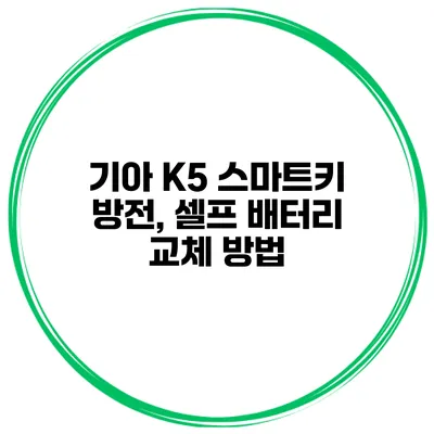 기아 K5 스마트키 방전, 셀프 배터리 교체 방법