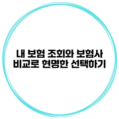 내 보험 조회와 보험사 비교로 현명한 선택하기