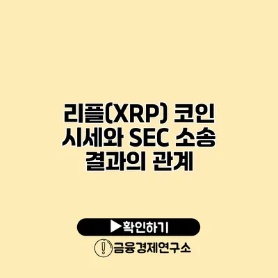 리플(XRP) 코인 시세와 SEC 소송 결과의 관계