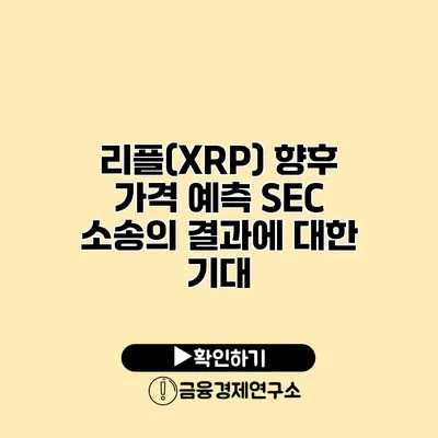 리플(XRP) 향후 가격 예측 SEC 소송의 결과에 대한 기대