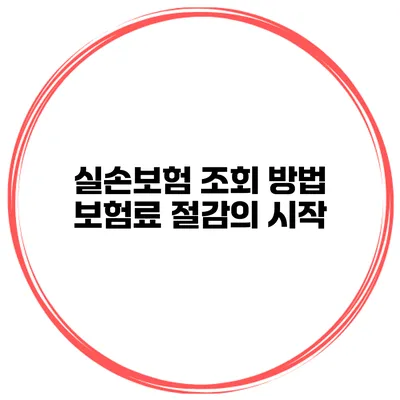 실손보험 조회 방법 보험료 절감의 시작