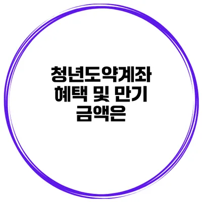 청년도약계좌 혜택 및 만기 금액은?