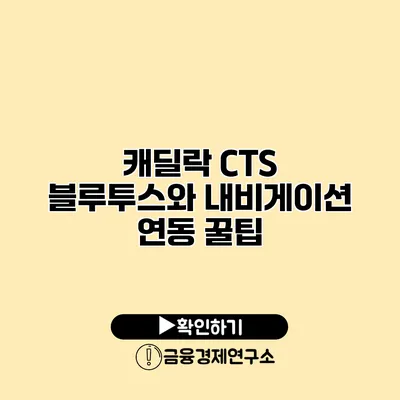 캐딜락 CTS 블루투스와 내비게이션 연동 꿀팁