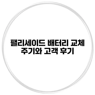팰리세이드 배터리 교체 주기와 고객 후기