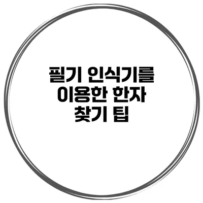 필기 인식기를 이용한 한자 찾기 팁
